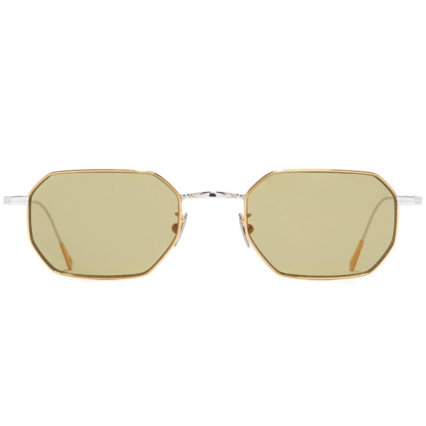 Cutler and Gross AUSN 24K Yellow Gold Sunglasses Front View