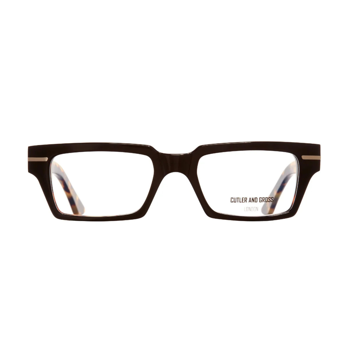 Cutler and Gross CGOP1363 unisex square acetate optical frame with premium full-rim British design. Front View