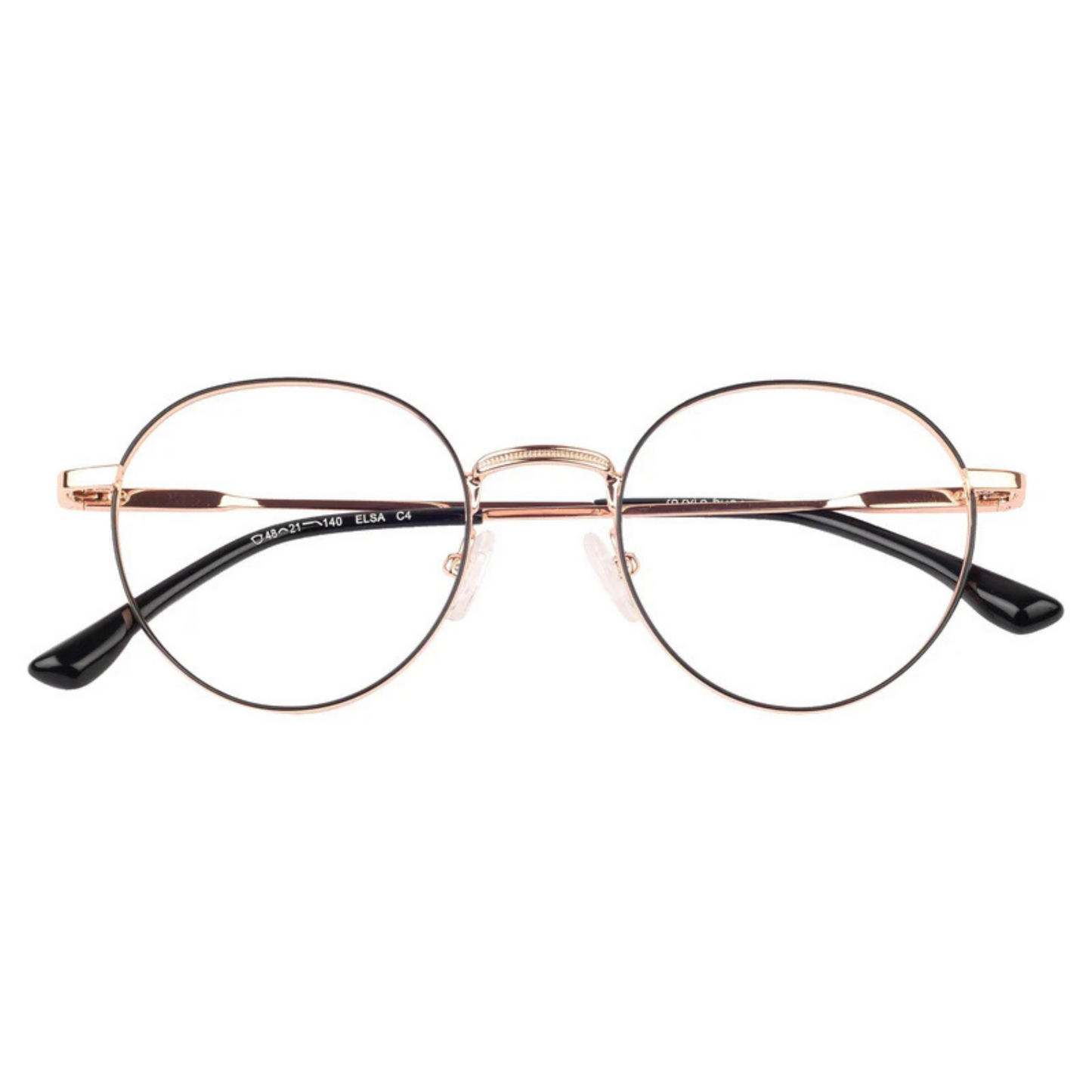 Elsa MatteBlackC4 elegant cat-eye eyeglasses with lightweight full-rim frame and modern feminine styling.