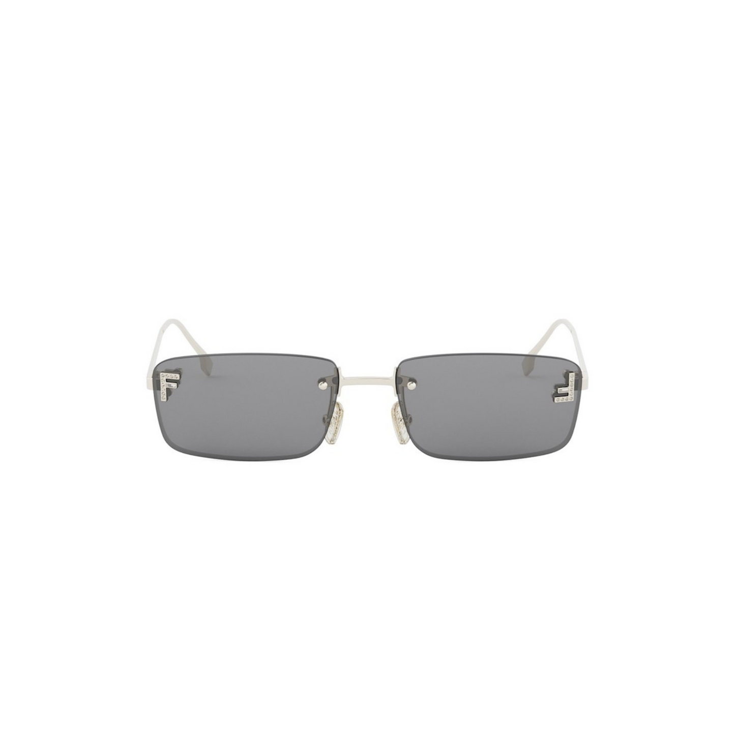 Fendi FE4172US rimless rectangle luxury sunglasses with premium metal frame and crystal detailing
