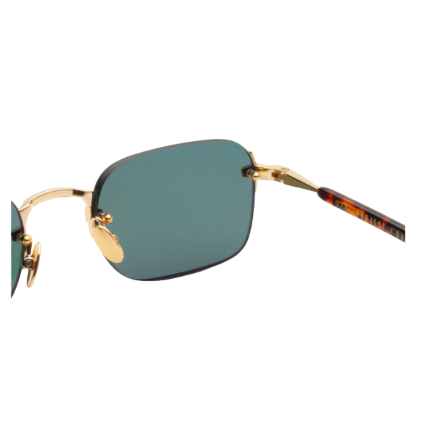 Gast Domsa rimless square unisex metal sunglasses featuring a lightweight designer frame with UV-protective lenses.