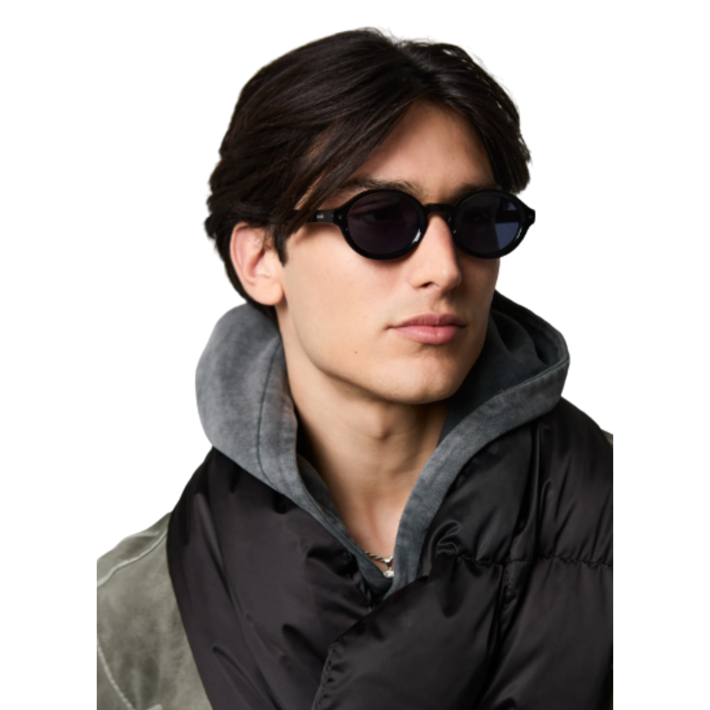 JaceBlackJACE oval acetate sunglasses for men and women with modern full rim optical frame