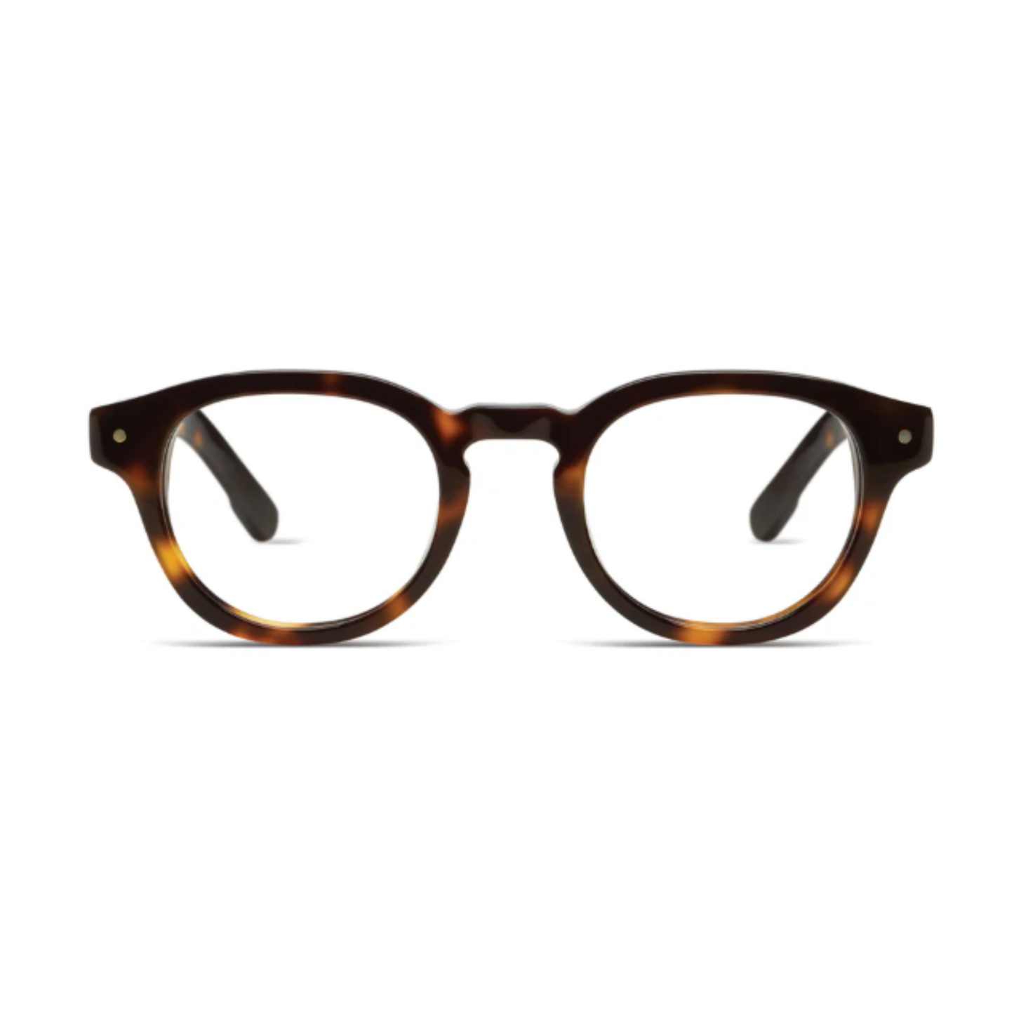 RileyBrownHavana Komono Riley round unisex eyeglasses with modern minimalist optical frame