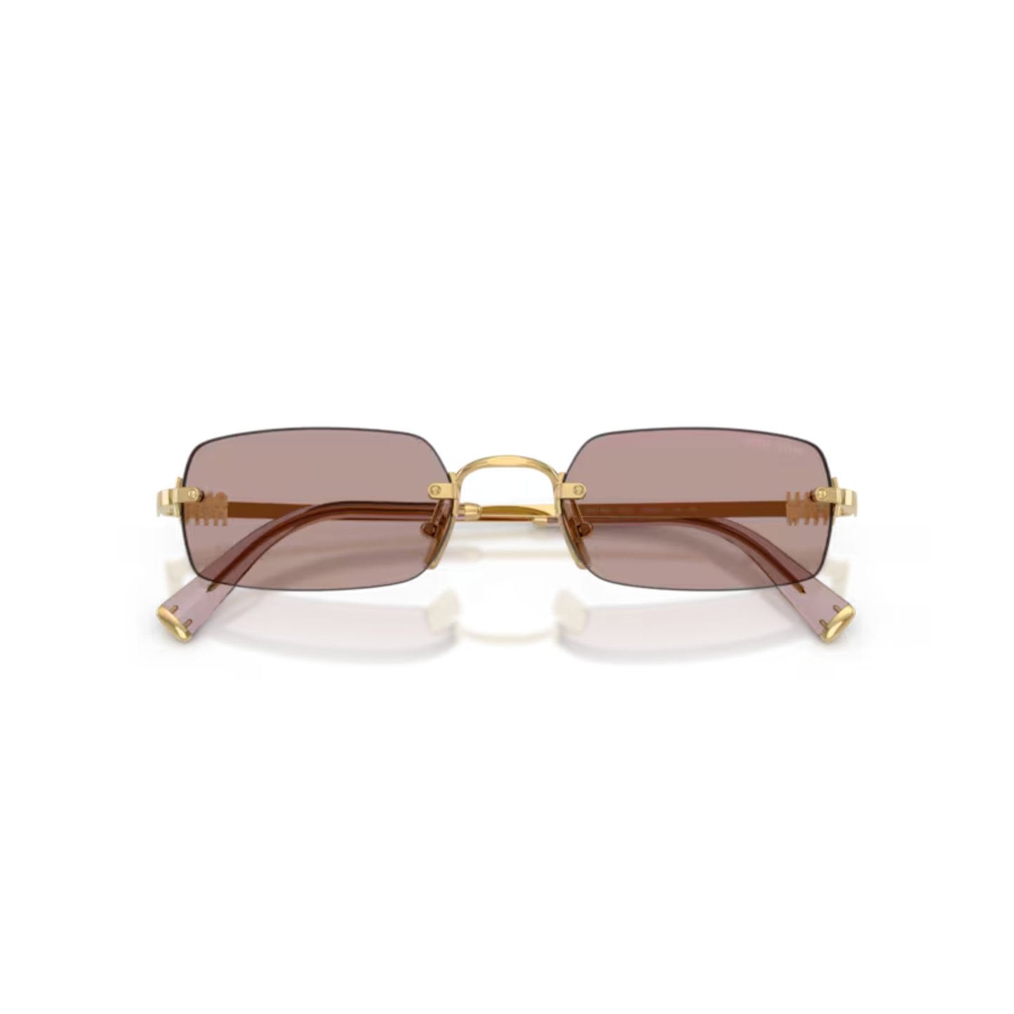 Gold5AK20I Miu Miu MU B50S rimless rectangle sunglasses for women