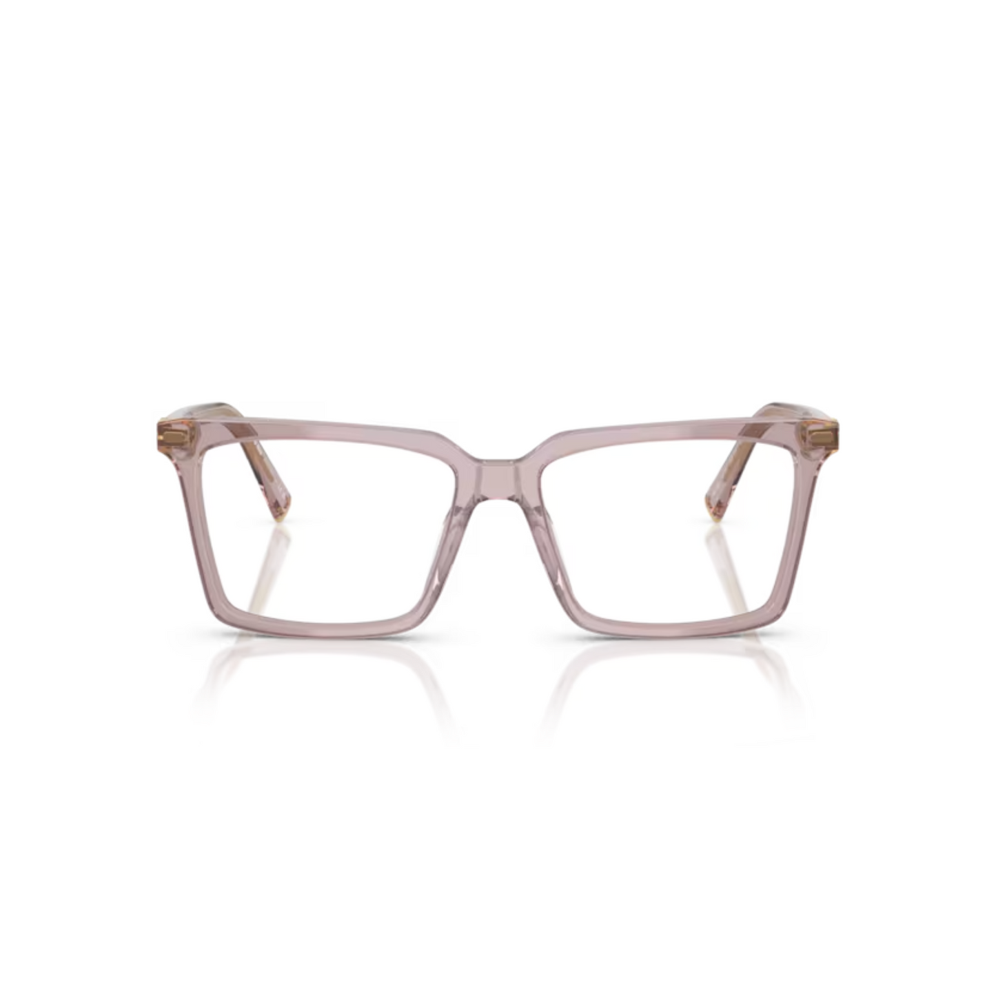 Miu Miu MU08XV Transparent Mauve/12W1O1 optical glasses in transparent mauve with oversized square full-rim frame