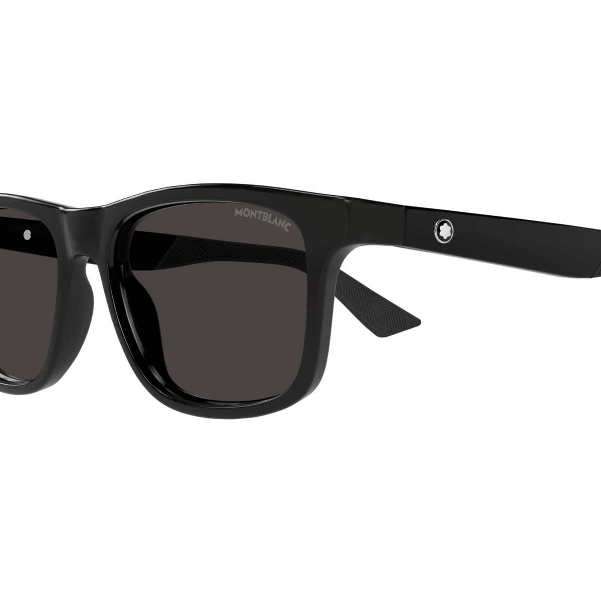 Mont Blanc unisex acetate rectangle full rim sunglasses three quarter view