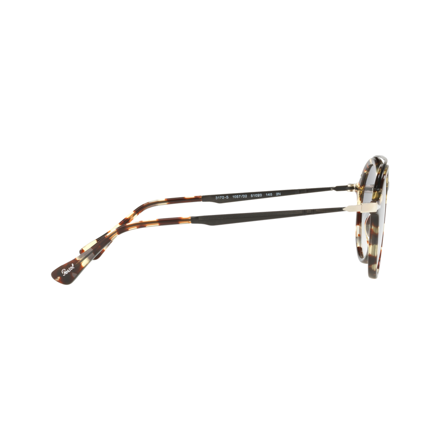 Persol PO3172S unisex acetate round full-rim sunglasses three-quarter view