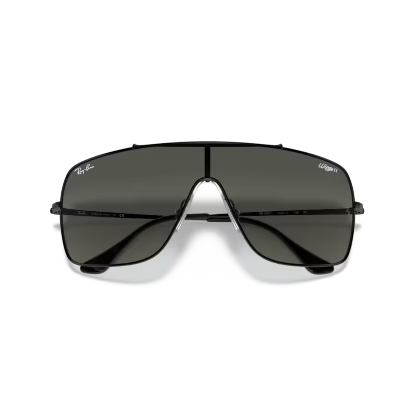 Ray-Ban RB3697 Wings II unisex square metal sunglasses hinge and frame detail