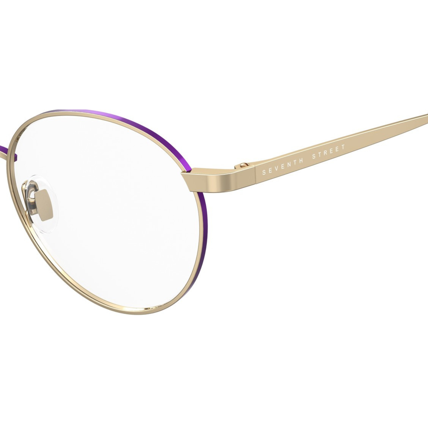 Seventh Street 7A 554 unisex round metal optical frame with a sleek full-rim design.