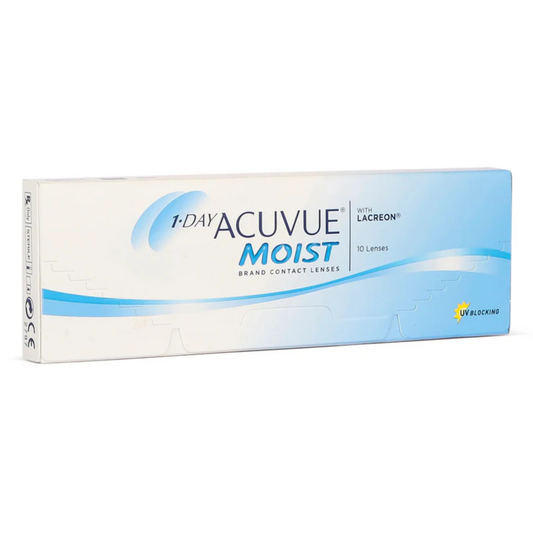 Johnson and Johnson 1-Day Acuvue Moist 10 Lens Pack daily disposable contact lenses with moisture technology