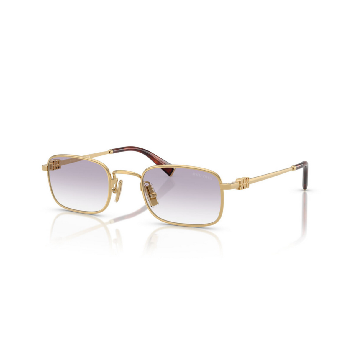 Gold5AK04O Miu Miu MU A53S rectangle sunglasses for women