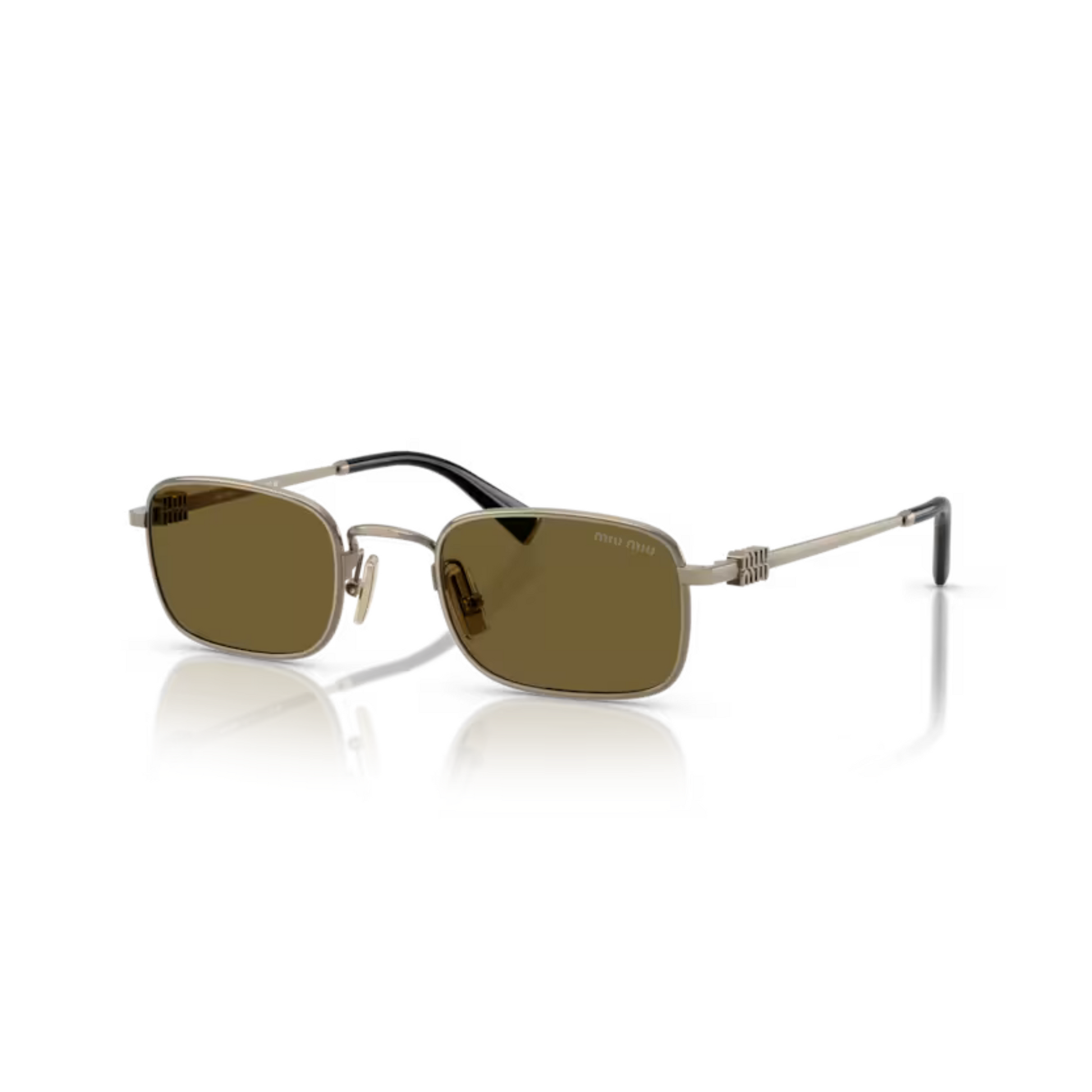 OldGold/26C09Z Miu Miu MU A53S rectangle sunglasses for women