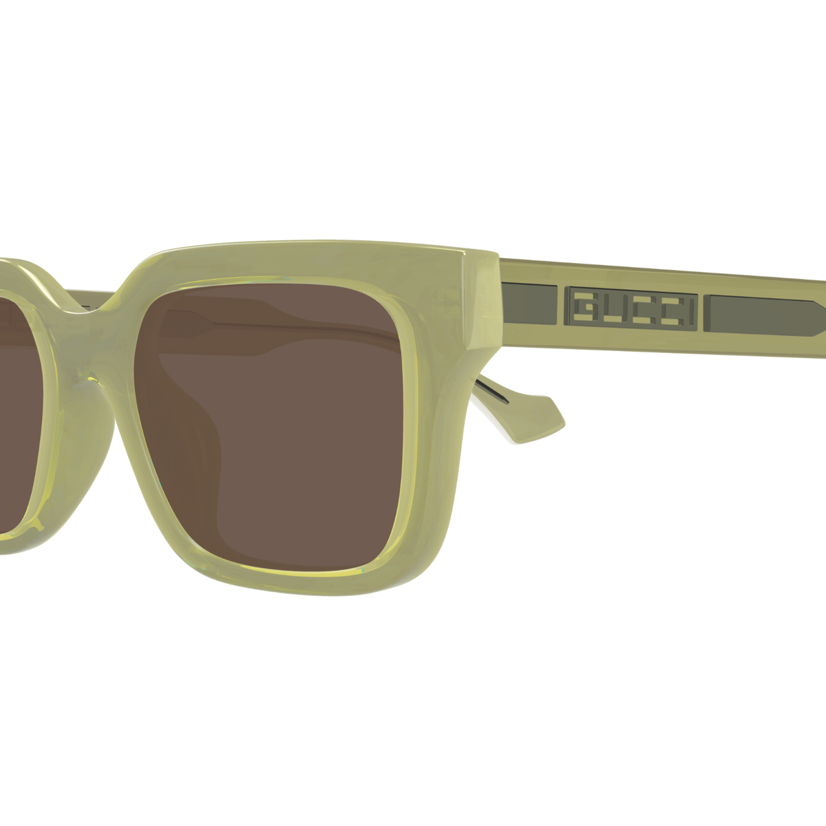 GG1732SKGreen003 Gucci GG1732SK unisex acetate square sunglasses side temple profile
