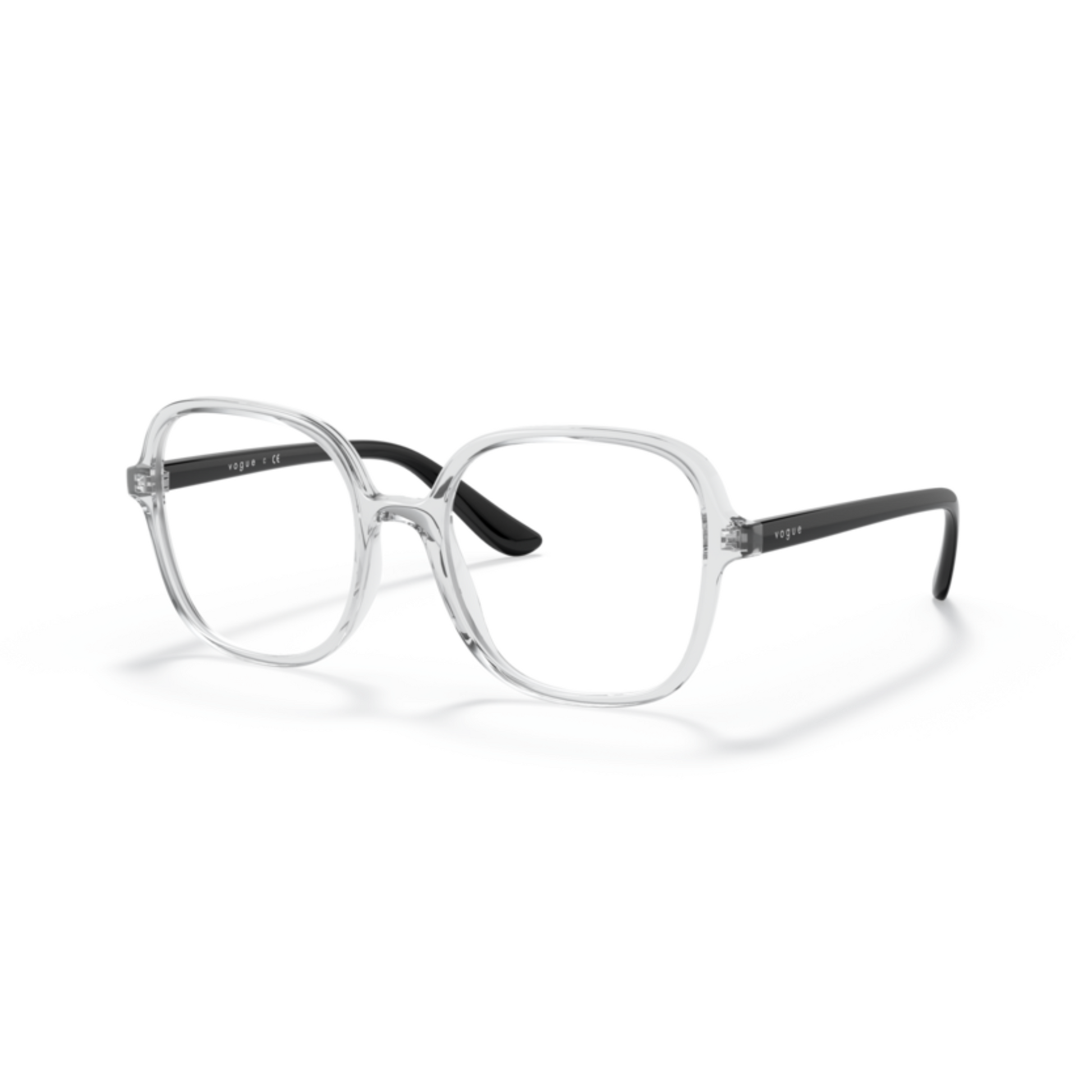 Vogue VO5373 Transparent/W745 square eyeglasses with lightweight full-rim frame and elegant everyday styling for women.