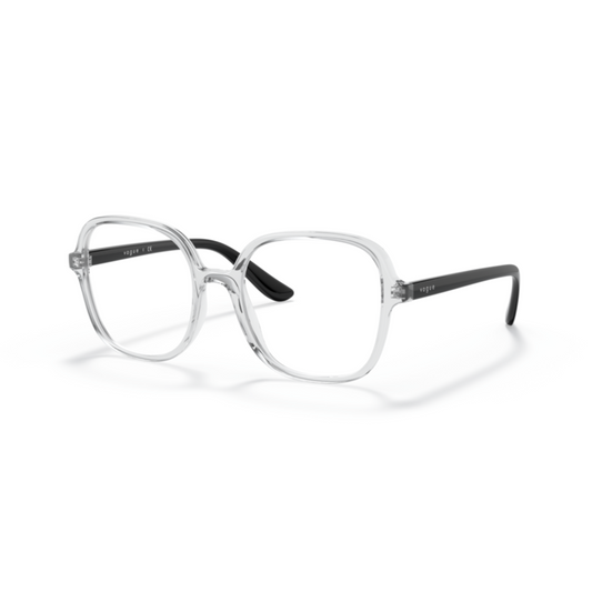Vogue VO5373 Transparent/W745 square eyeglasses with lightweight full-rim frame and elegant everyday styling for women.