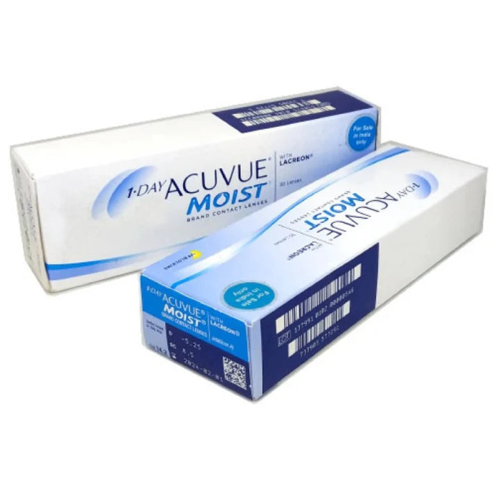 Acuvue Moist 1 Day 30 Lens Pack daily disposable contact lenses with LACREON moisture technology