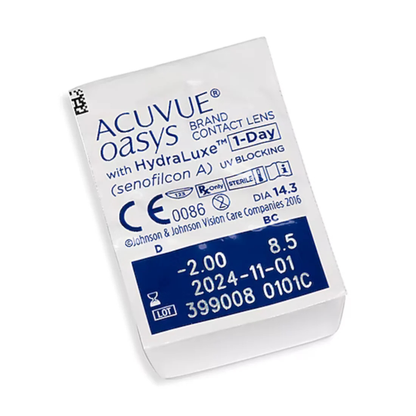Acuvue Oasys with HydraLuxe 30 Pack daily disposable silicone hydrogel contact lenses with UV protection