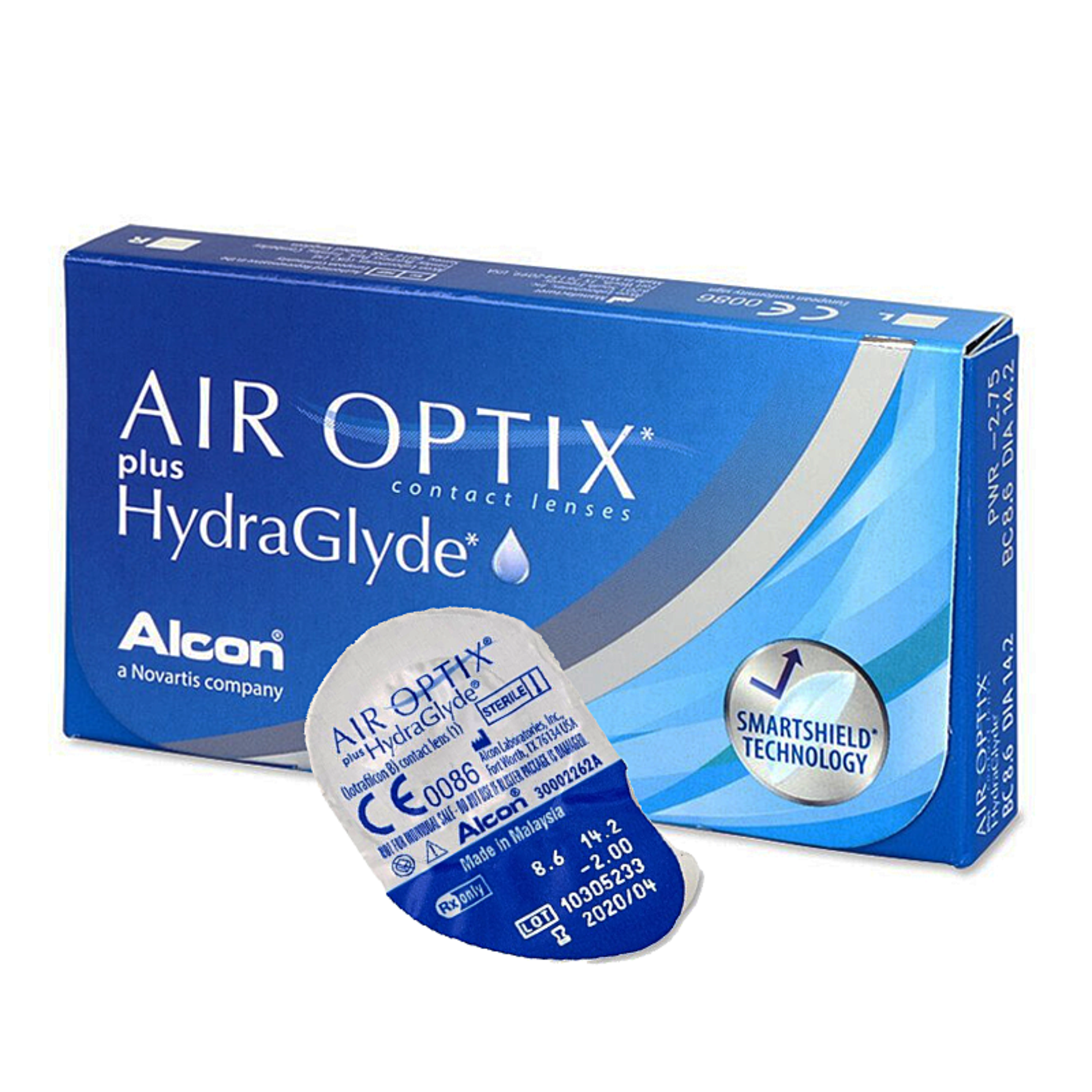 Air Optix Plus HydraGlyde 6 Pack monthly disposable contact lenses by Alcon