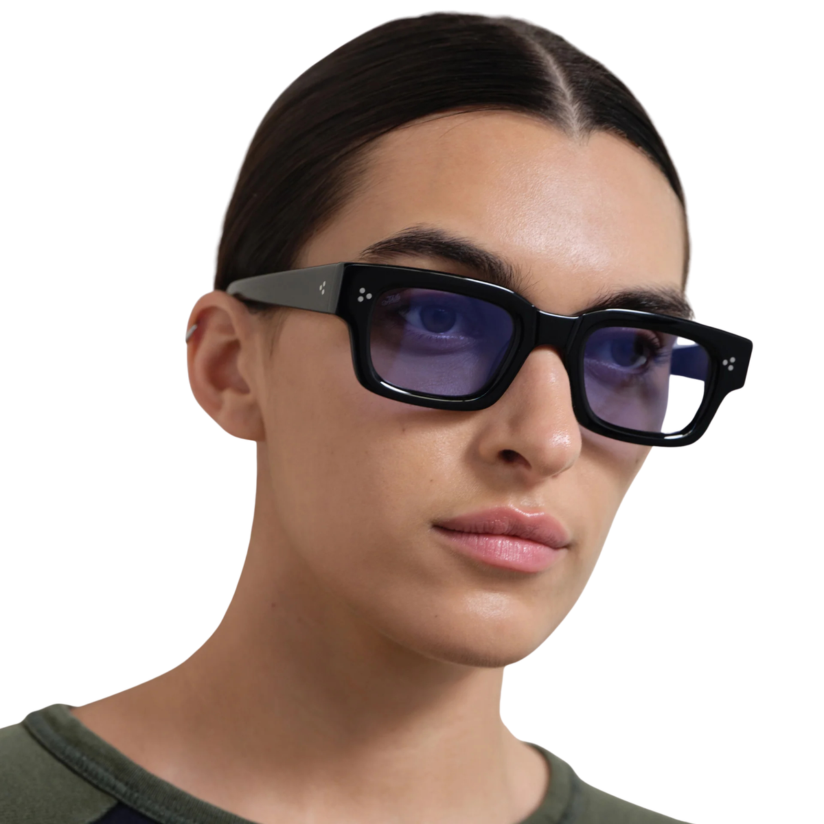 Akila 2402 02 78 unisex acetate rectangle sunglasses three-quarter view