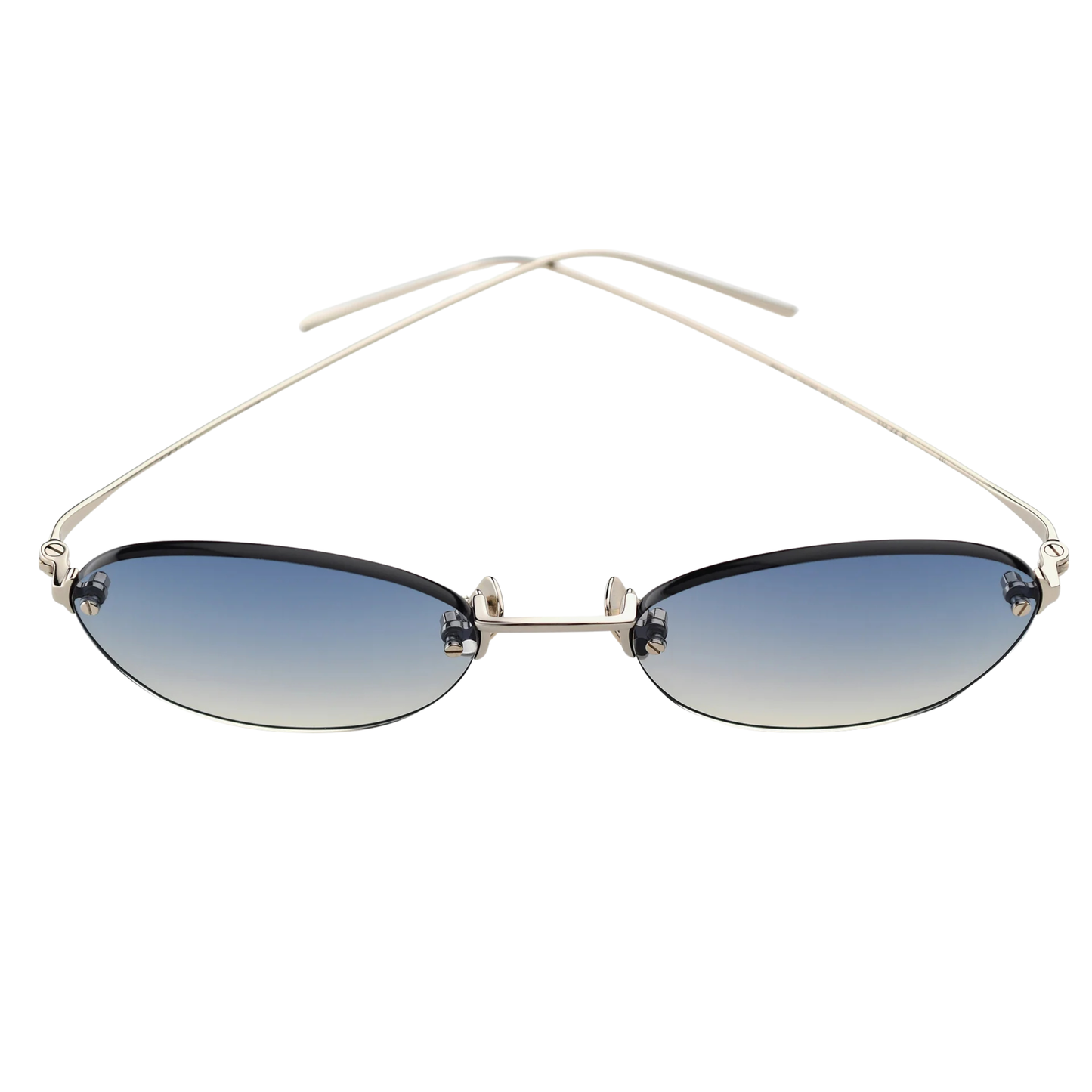 Akila A2549 Io unisex metal oval rimless sunglasses three-quarter view