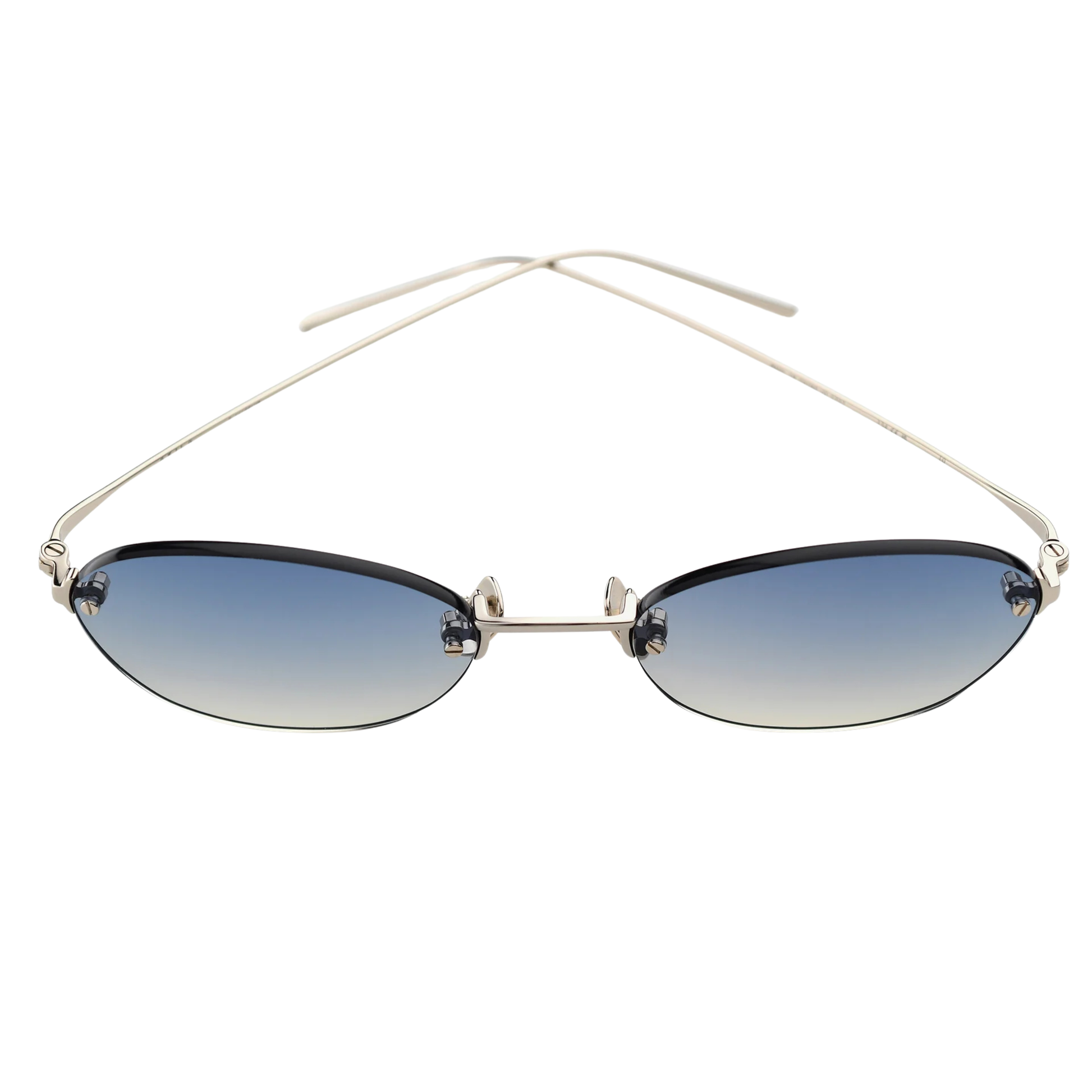 Akila A2549 Io unisex metal oval rimless sunglasses three-quarter view