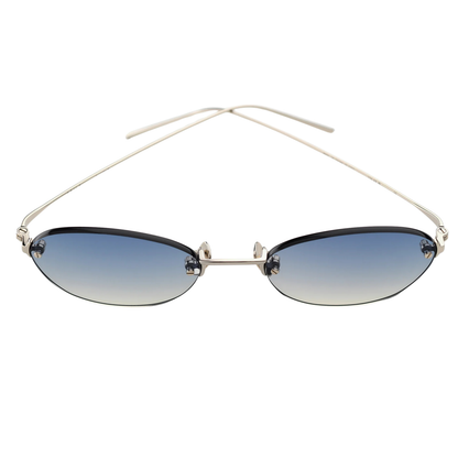 Akila A2549 Io unisex metal oval rimless sunglasses three-quarter view