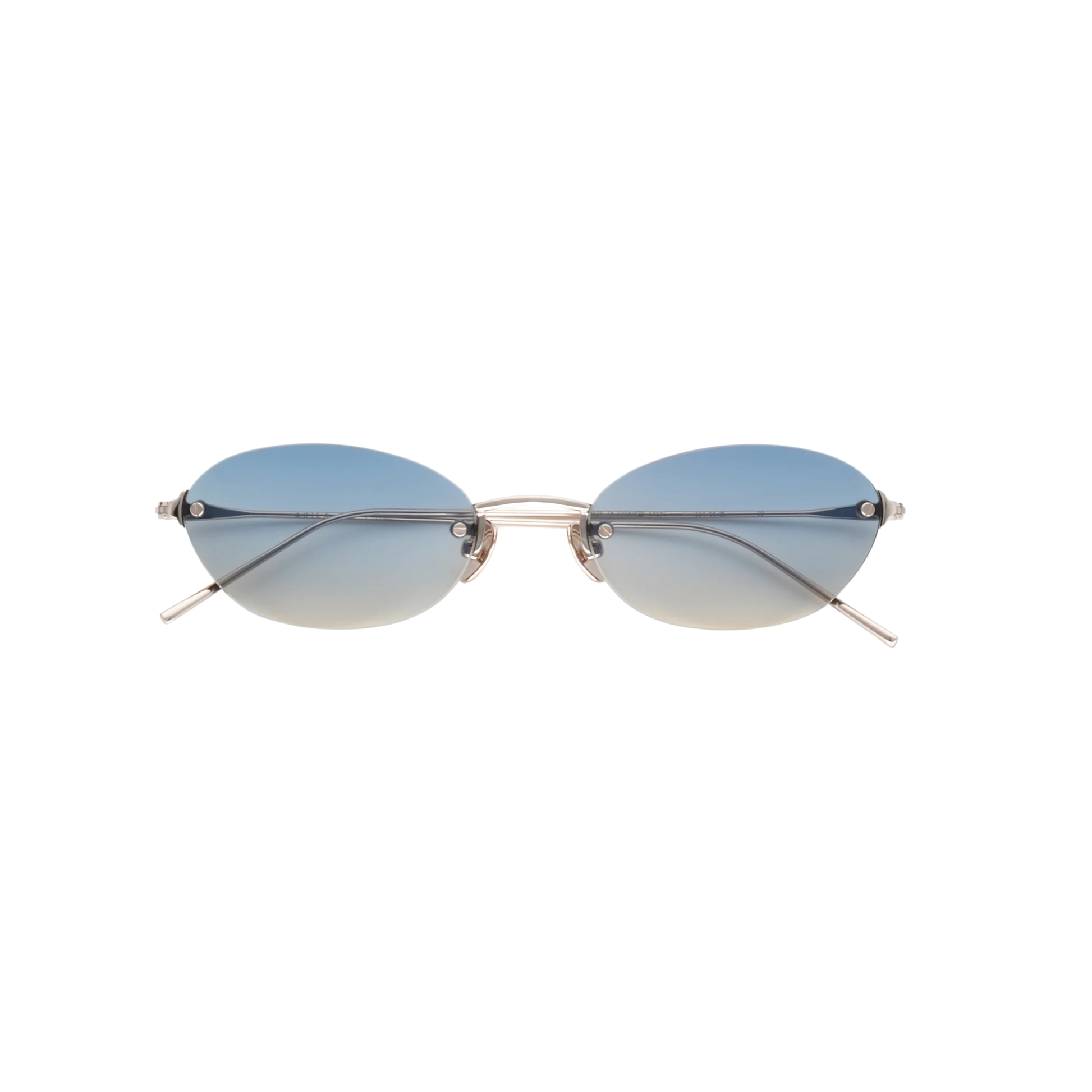 Akila A2549 Io unisex metal oval rimless sunglasses frame detail