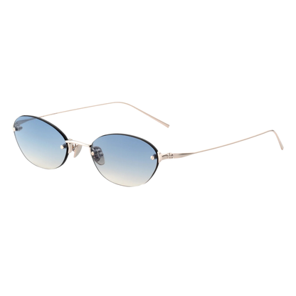 Akila A2549 Io unisex metal oval rimless sunglasses front view