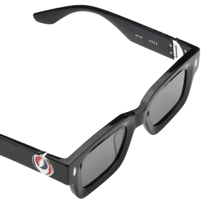 AKILA Ares 2125 Grateful Dead unisex acetate square frame hinge and metal detail