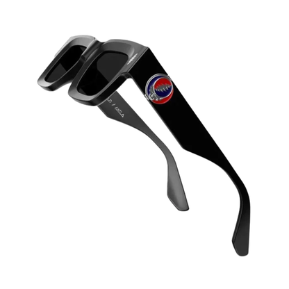 AKILA Ares 2125 Grateful Dead unisex acetate square frame hinge and metal detail