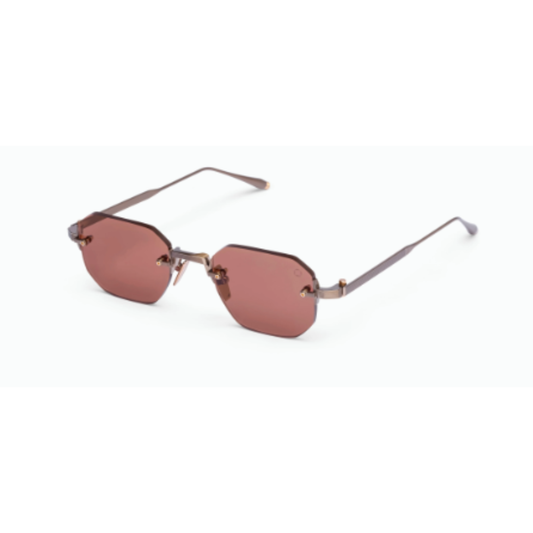 Akoni AKS308E JUNO ONE unisex hexagonal sunglasses crafted with premium Japanese titanium and luxury detailing. Angle View 