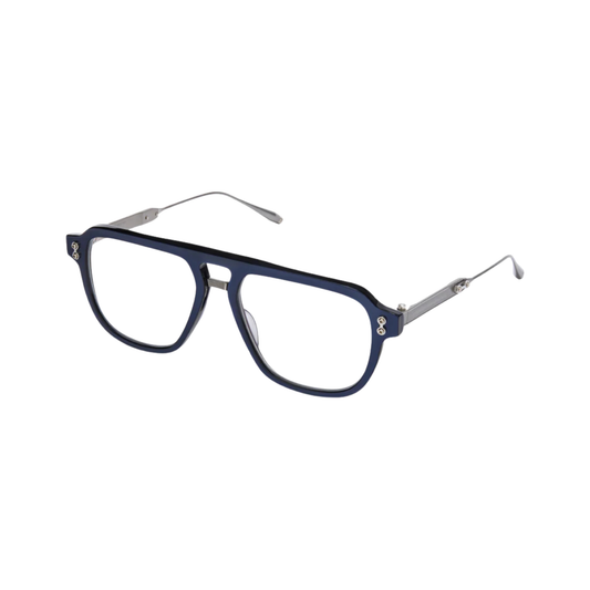 Akoni AKX5 38C ARGO unisex full-rim navigator optical frame crafted from premium titanium with luxury detailing. Angle View