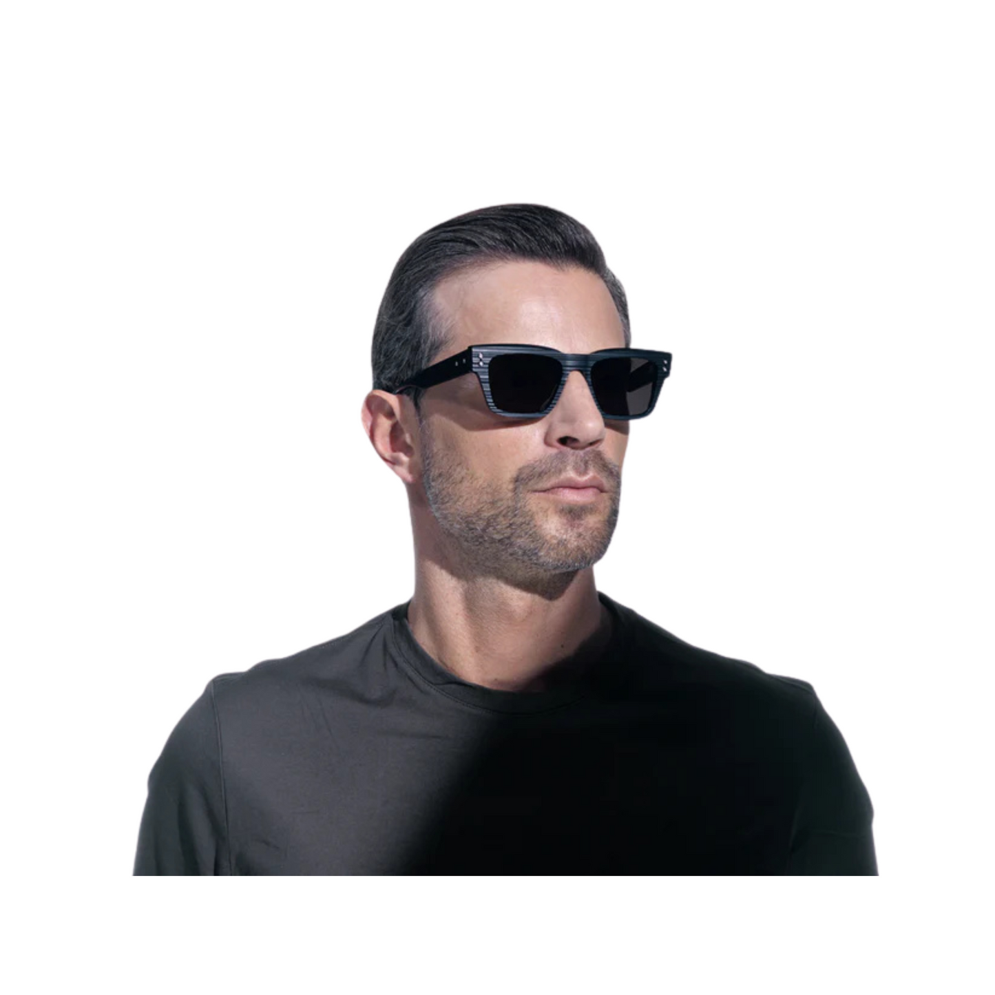 Akoni Columba AKS-100D Square Titanium Sunglasses Front View