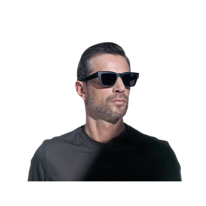 Akoni Columba AKS-100D Square Titanium Sunglasses Front View