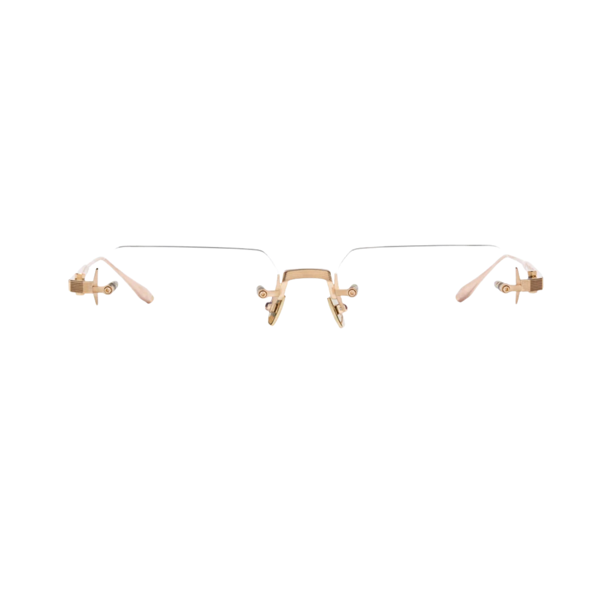 Akoni AKX540 unisex titanium rectangle rimless optical frame front view