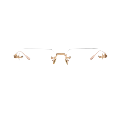 Akoni AKX540 unisex titanium rectangle rimless optical frame front view