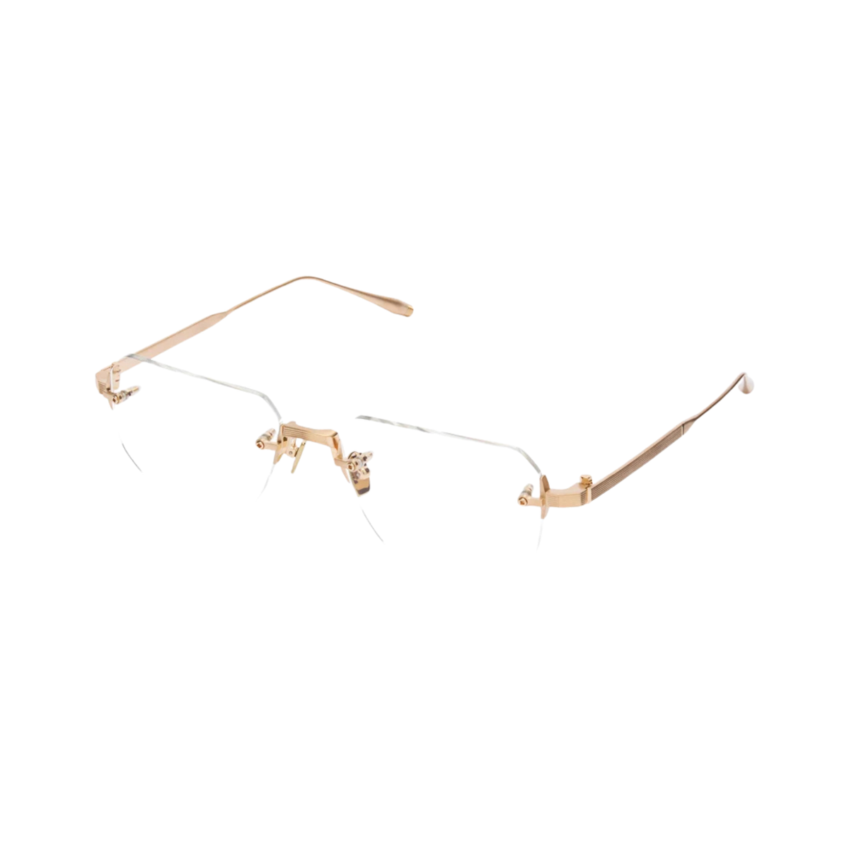 Akoni AKX540 unisex titanium rectangle rimless optical frame three-quarter view
