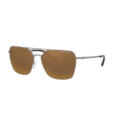 Armani Exchange AX2029S unisex metal rectangle full-rim sunglasses front view