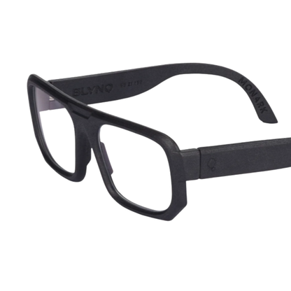 Blynq Monark unisex nylon rectangle optical frame hinge construction detail