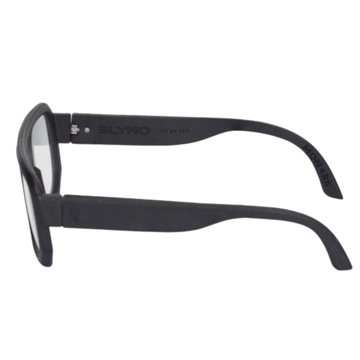 Blynq Monark unisex nylon rectangle optical frame side temple profile