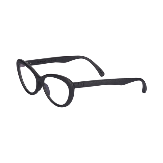 Blynq Ora women hypoallergenic nylon cat-eye oval optical frame three-quarter view