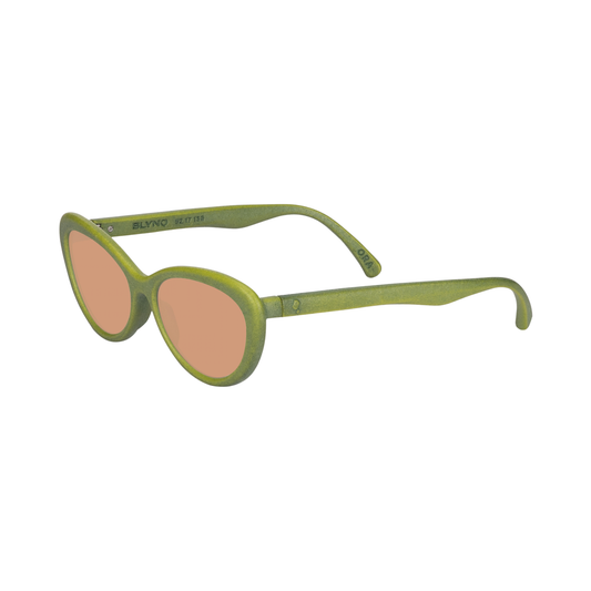 Blynq Ora women's hypoallergenic nylon cat eye oval sunglasses three-quarter view