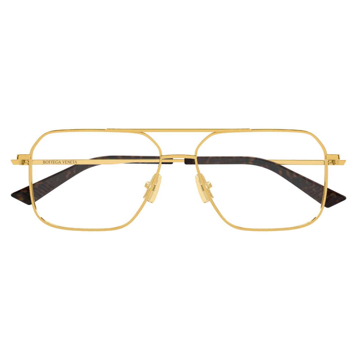 Bottega Veneta BV1384O unisex navigator metal optical frame with luxury Italian designer styling