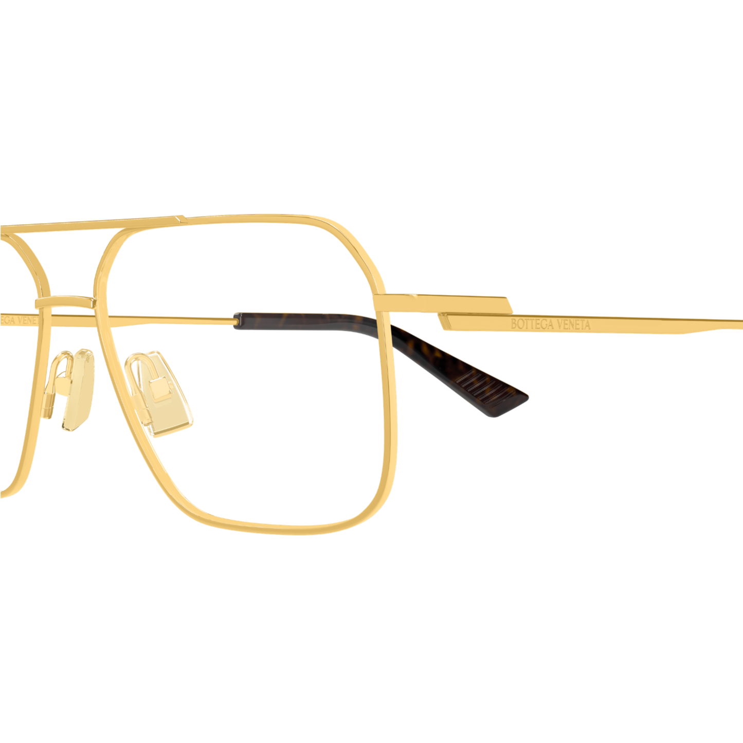 Bottega Veneta BV1384O unisex navigator metal optical frame with luxury Italian designer styling