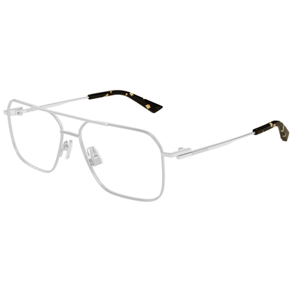 Bottega Veneta BV1384O unisex navigator metal optical frame with luxury Italian designer styling