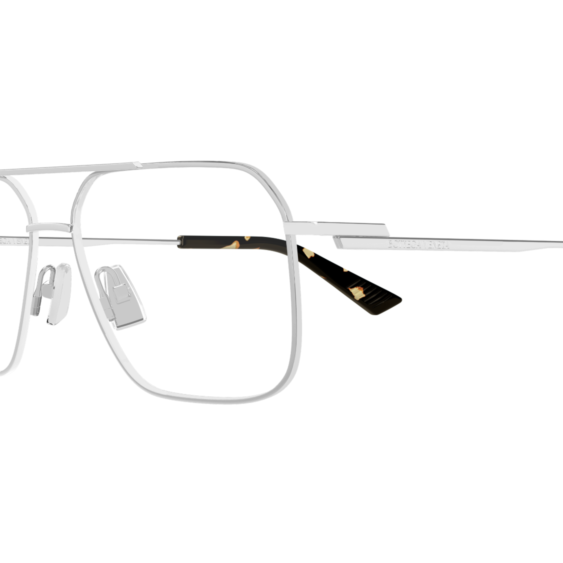 Bottega Veneta BV1384O unisex navigator metal optical frame with luxury Italian designer styling