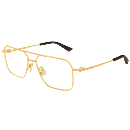 Bottega Veneta BV1384O unisex navigator metal optical frame with luxury Italian designer styling