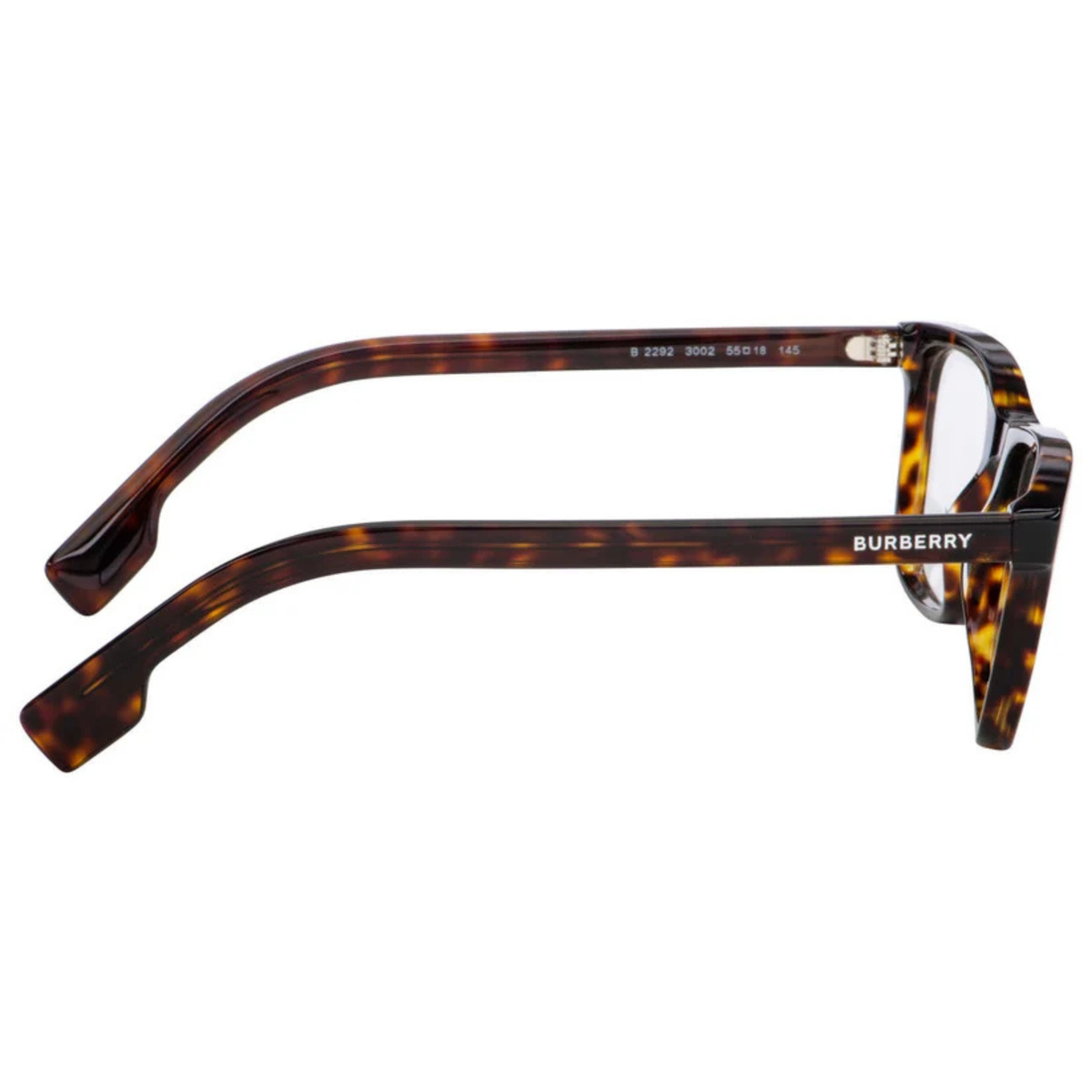 Burberry BE2292 unisex acetate rectangle full-rim optical frame three-quarter view