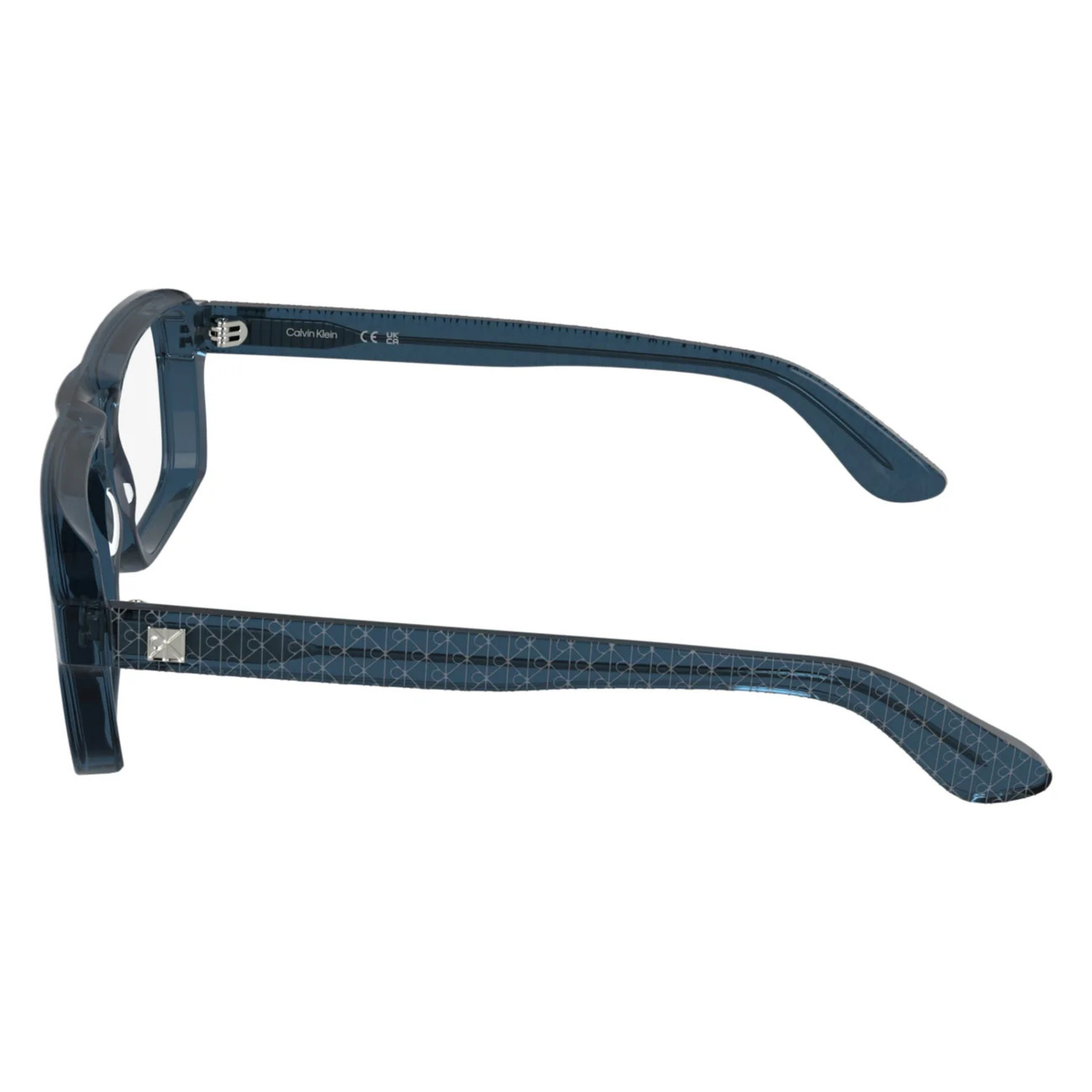 Calvin Klein CK25548 men's rectangle optical frame with a lightweight full-rim design for premium prescription eyewear. Side View