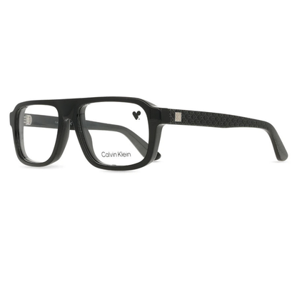 Calvin Klein CK25548 men's rectangle optical frame with a lightweight full-rim design for premium prescription eyewear. Angle view